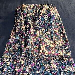 bebe Multicolor Strapless Floral Mini Dress
